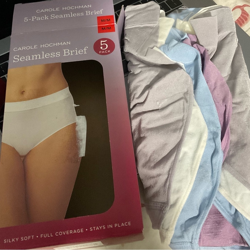 ⚡️Midnight by Carole Hochman Black Seamless Briefs- 5pk (Medium)